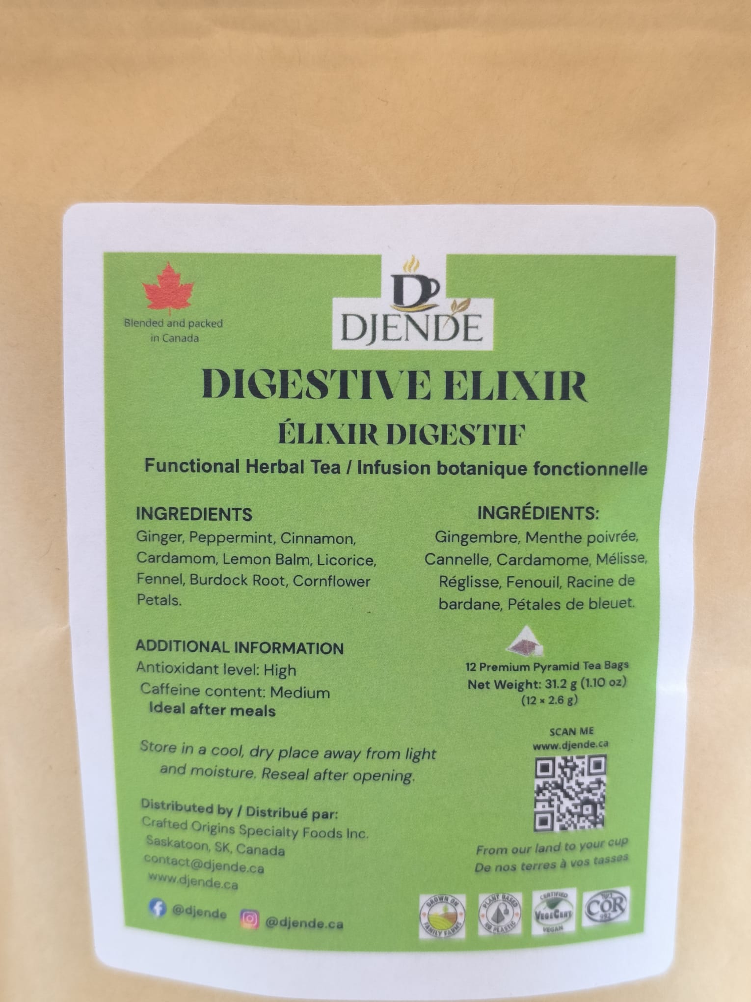 DJENDE Digestive Elixir – Caffeine-Free Herbal Infusion