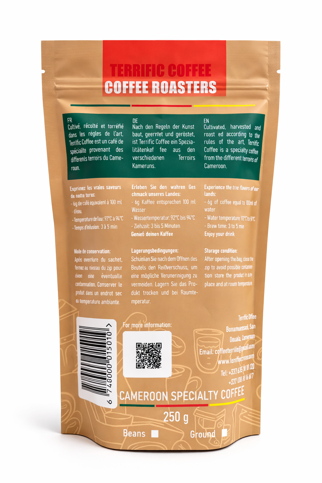 Café Arabica du Cameroun — Single Origin | 250 g (Grains )